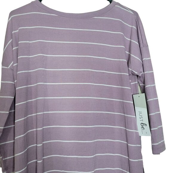Just be‎ Shirt Striped Purple Soft Long Sleeve Womens S - Picture 2 of 9